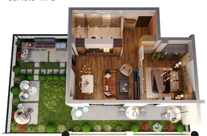 2 ოთახიანი სტუდიოს ტიპის ბინა