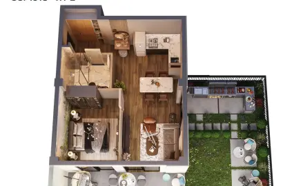 2 ოთახიანი სტუდიოს ტიპის ბინა