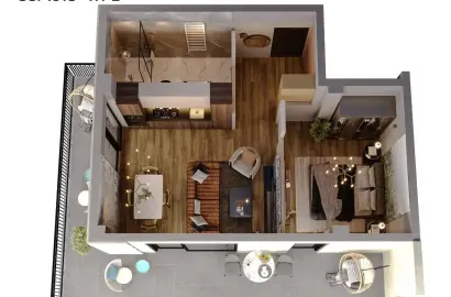 2-комнатная квартира студийного типа