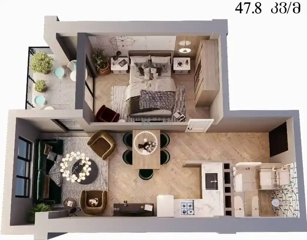 2-Room Apartment in Telavi